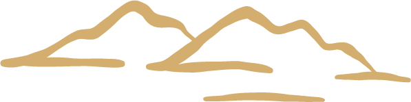 Appalachian mountain illustration in gold